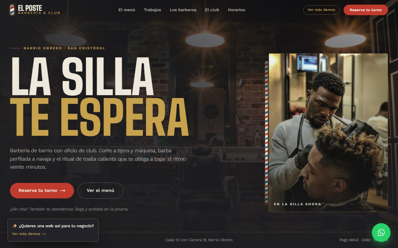 Diseño de página web para barbería — Barbería El Poste
